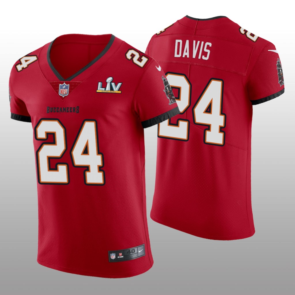 Buccaneers Carlton Davis Red Vapor Elite Jersey Super Bowl LV