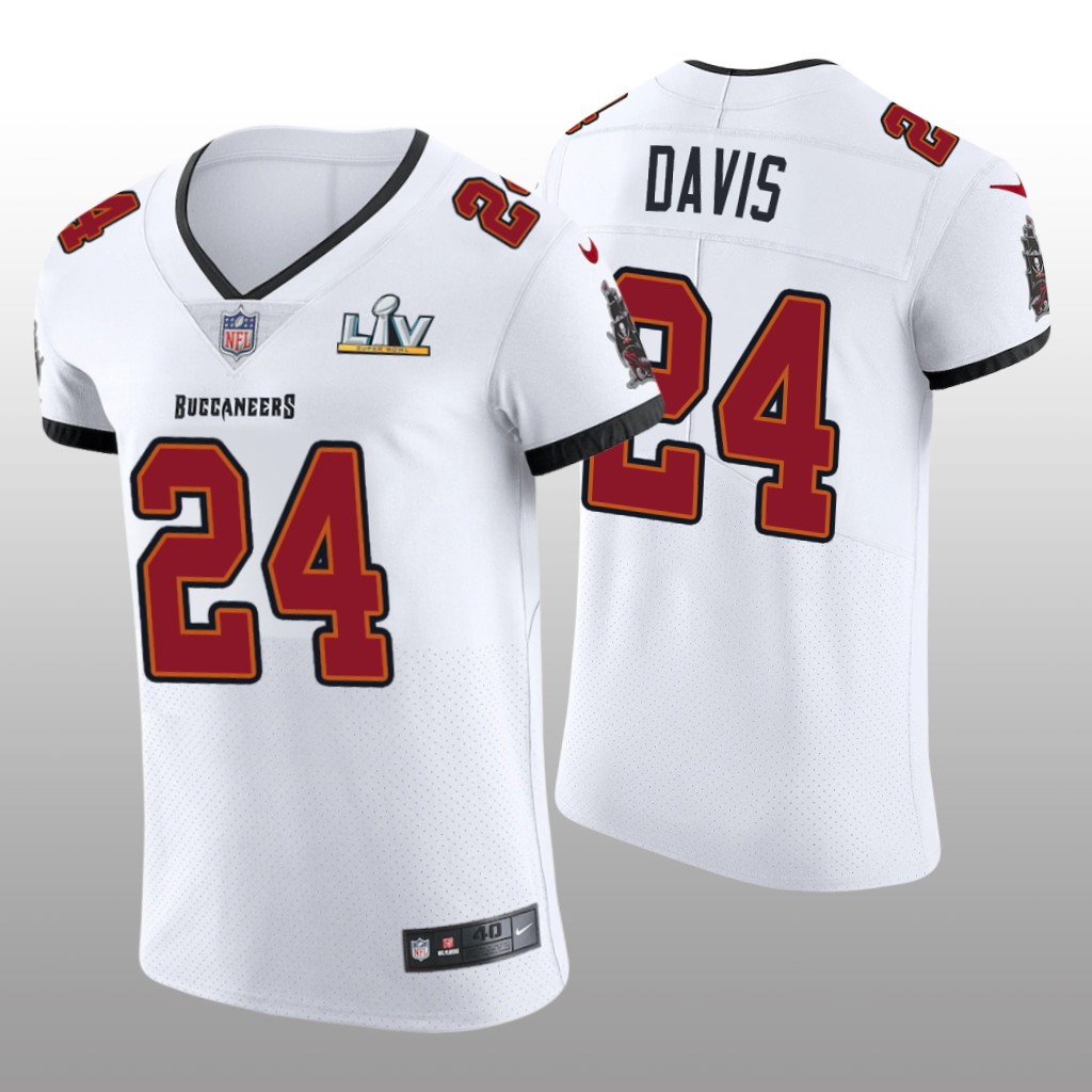 Buccaneers Carlton Davis White Vapor Elite Jersey Super Bowl LV