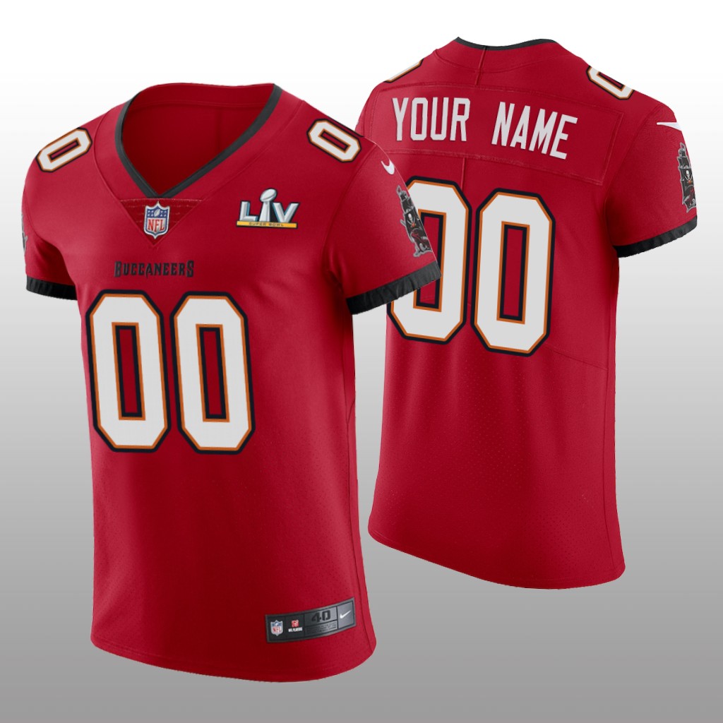 Buccaneers Custom Red Vapor Elite Jersey Super Bowl LV