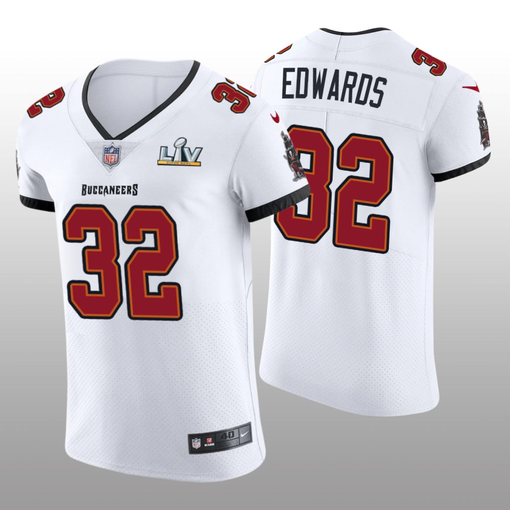 Buccaneers Mike Edwards White Vapor Elite Jersey Super Bowl LV