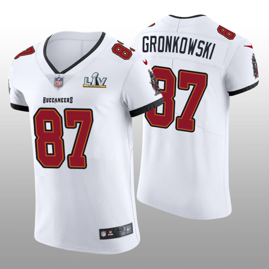 Buccaneers Rob Gronkowski White Vapor Elite Jersey Super Bowl LV