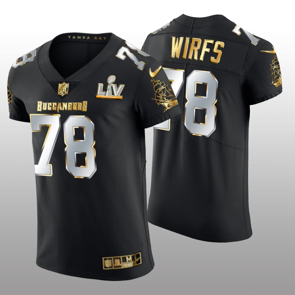 Buccaneers Tristan Wirfs Black Golden Elite Jersey Super Bowl LV