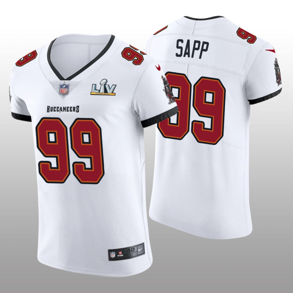 Buccaneers Warren Sapp White Vapor Elite Jersey Super Bowl LV