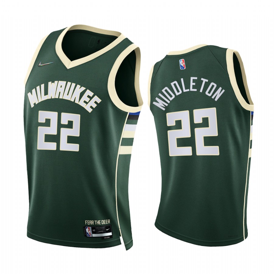Bucks Khris Middleton 75th Diamond Anniversary Green #22 Jersey 2021-22
