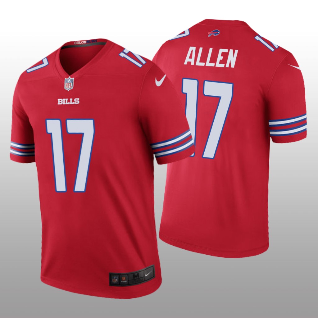 Buffalo Bills #17 Josh Allen Red legend color rush Jersey - Men's