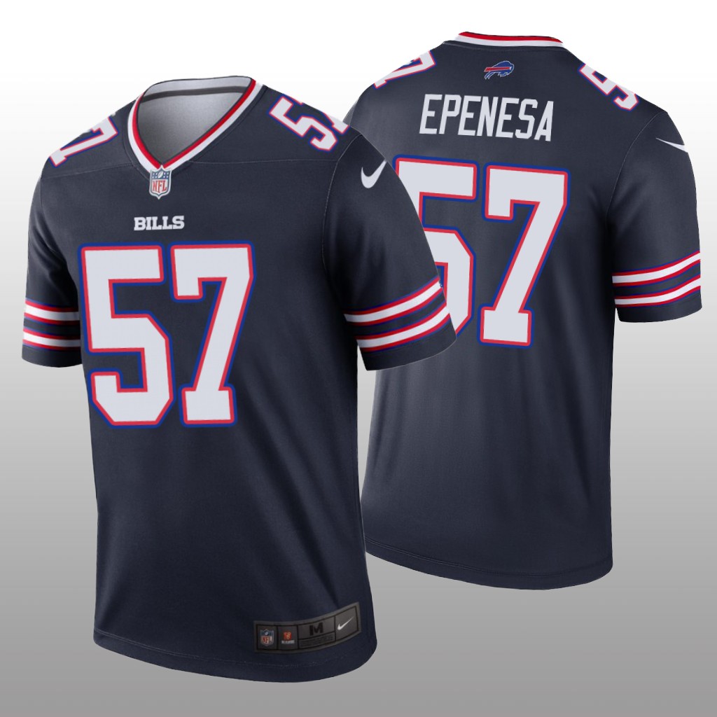 Buffalo Bills A.J. Epenesa Navy Jersey Inverted Legend - Men's