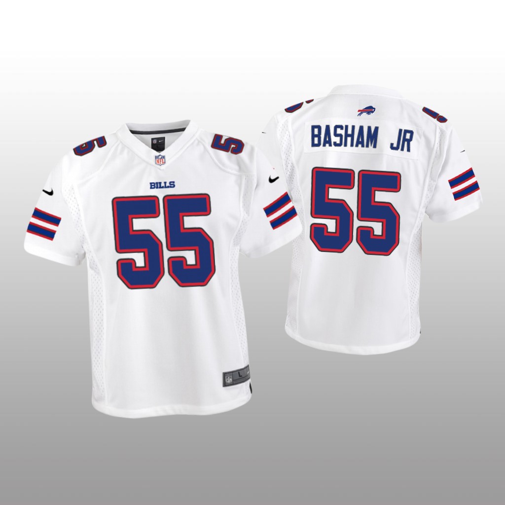 Buffalo Bills Carlos Basham Jr. White Jersey Game - Youth