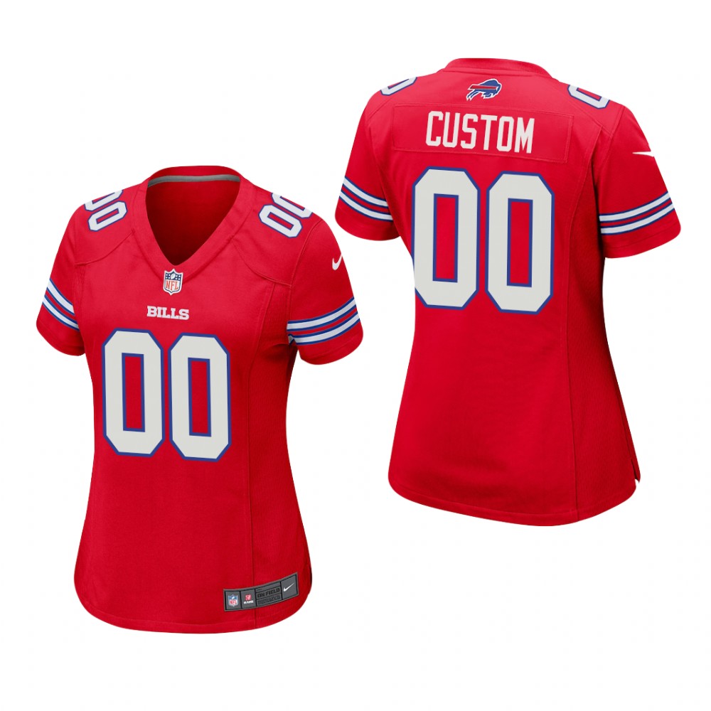 Buffalo Bills Custom Red Jersey Game - Women's