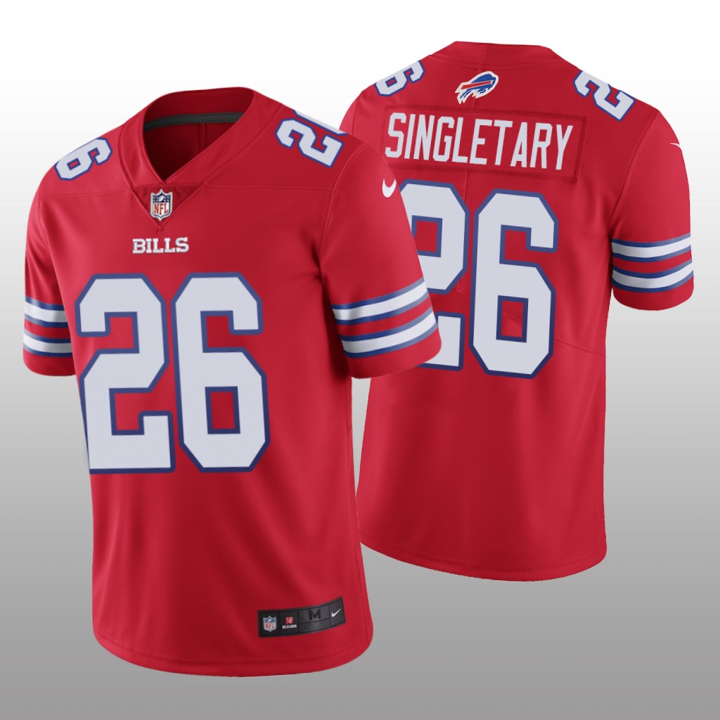 Buffalo Bills Devin Singletary Red Jersey Vapor Limited - Men's