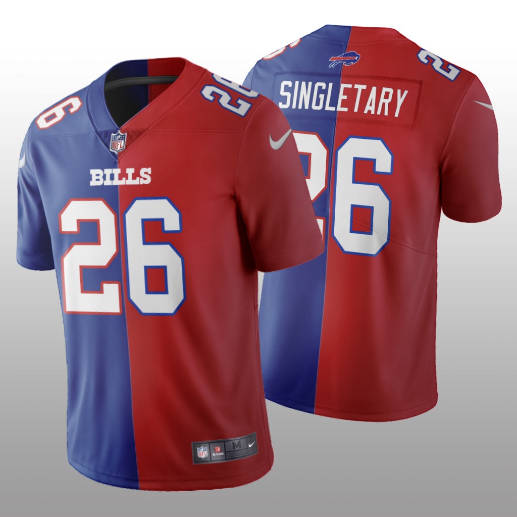Buffalo Bills Devin Singletary Royal Red Vapor Limited Split Jersey Two Tone - Men's