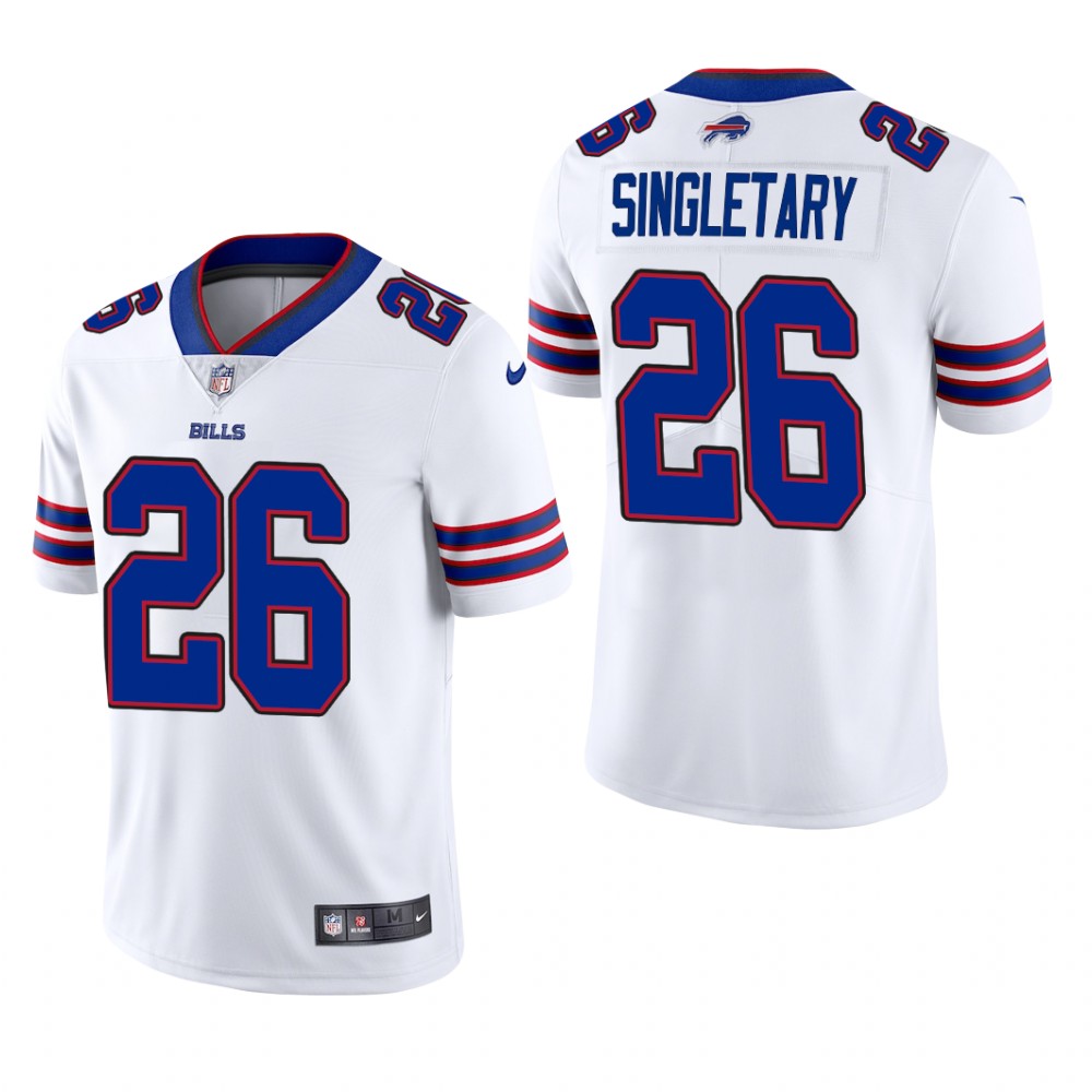 Buffalo Bills Devin Singletary White Jersey Vapor Limited - Men's