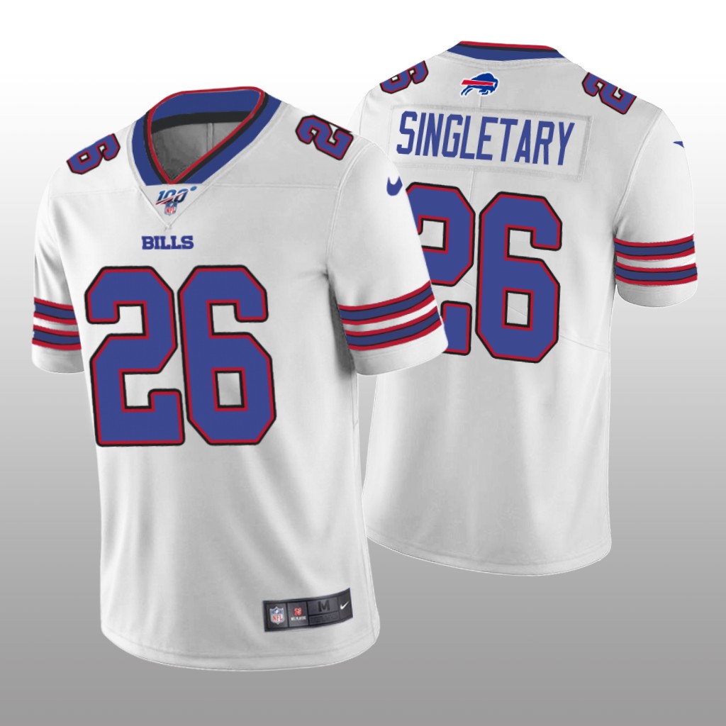 Buffalo Bills Devin Singletary White Vapor Limited Jersey 100th Season - Men's