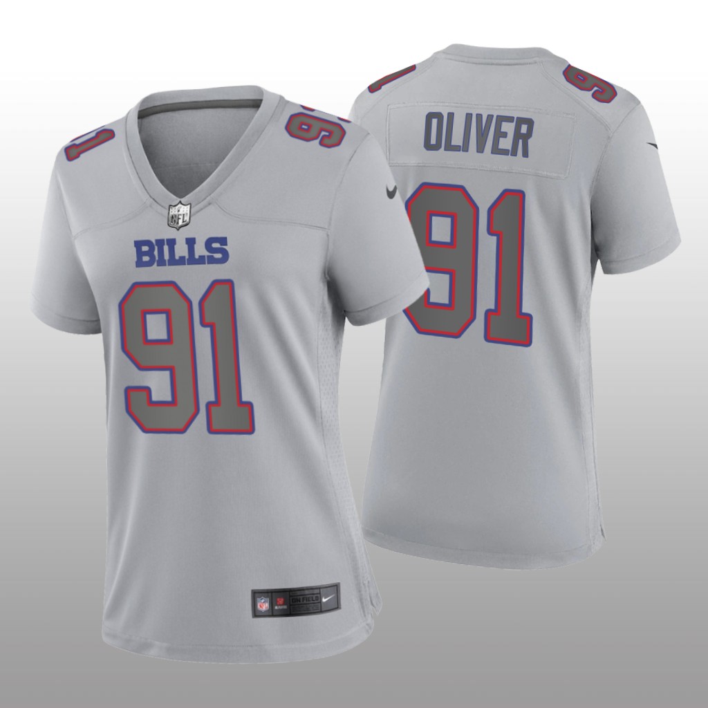 Buffalo Bills Ed Oliver Gray Jersey Atmosphere Fashion Game - Women's