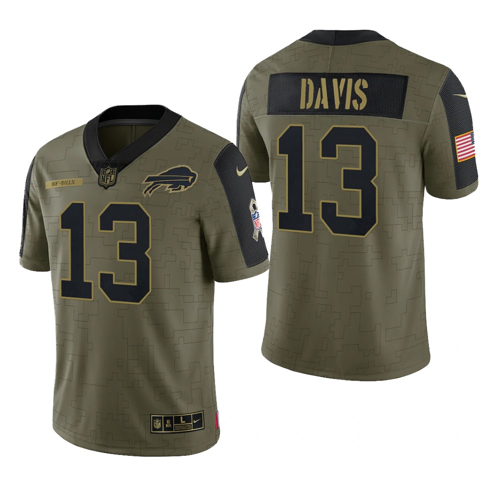 Buffalo Bills Gabriel Davis Olive Limited Jersey 2021 Salute To Service - Men's
