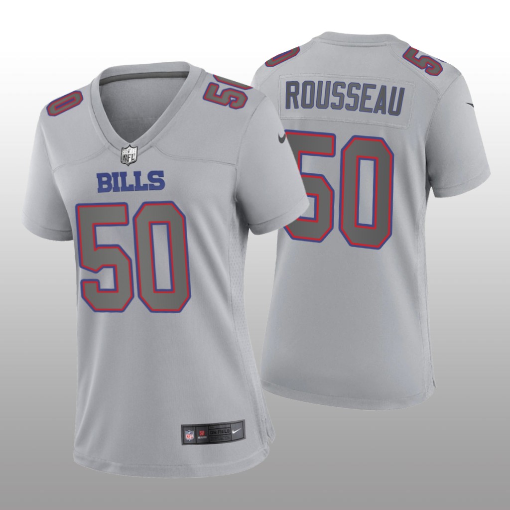 Buffalo Bills Gregory Rousseau Gray Jersey Atmosphere Fashion Game - Women's