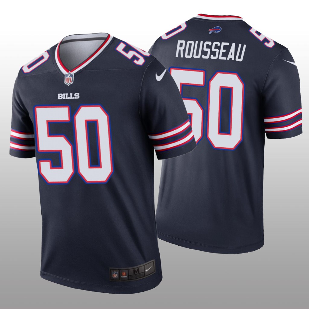Buffalo Bills Gregory Rousseau Navy Jersey Inverted Legend - Men's