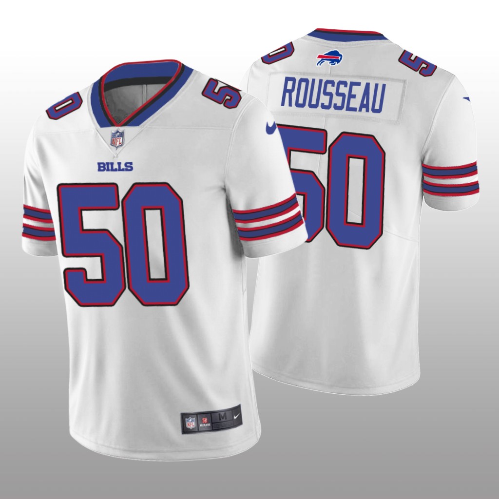 Buffalo Bills Gregory Rousseau White Jersey Vapor Limited - Men's