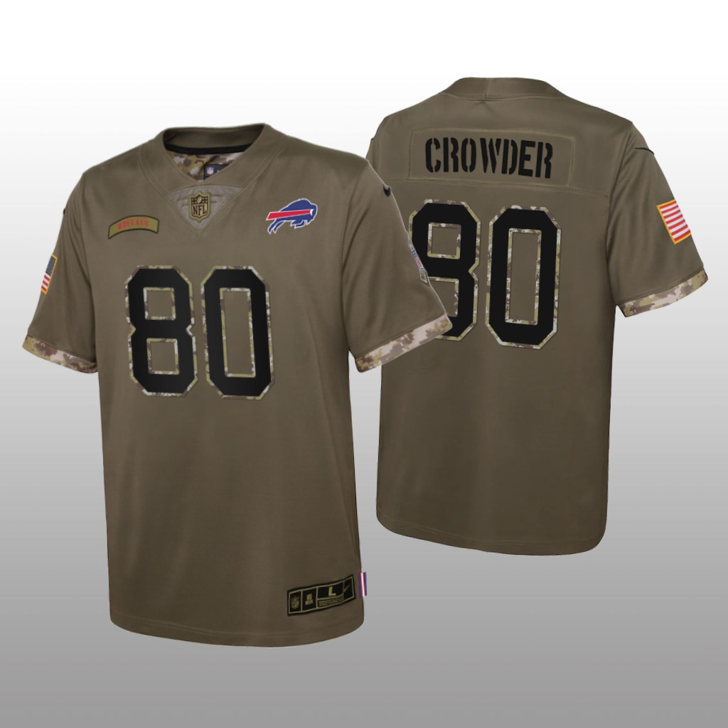 Buffalo Bills Jamison Crowder Olive Limited Jersey 2022 Salute To Service - Youth