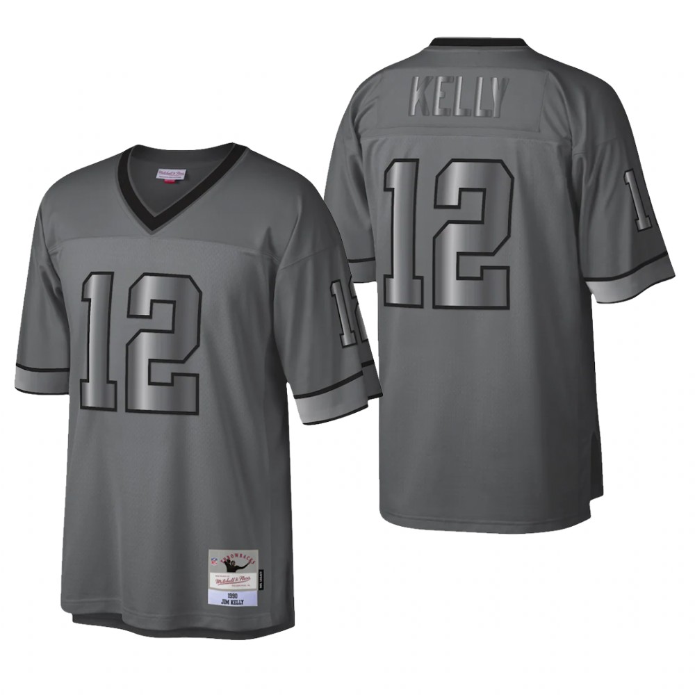 Buffalo Bills Jim Kelly Charcoal Retired Player 1990 Metal Legacy - Men's