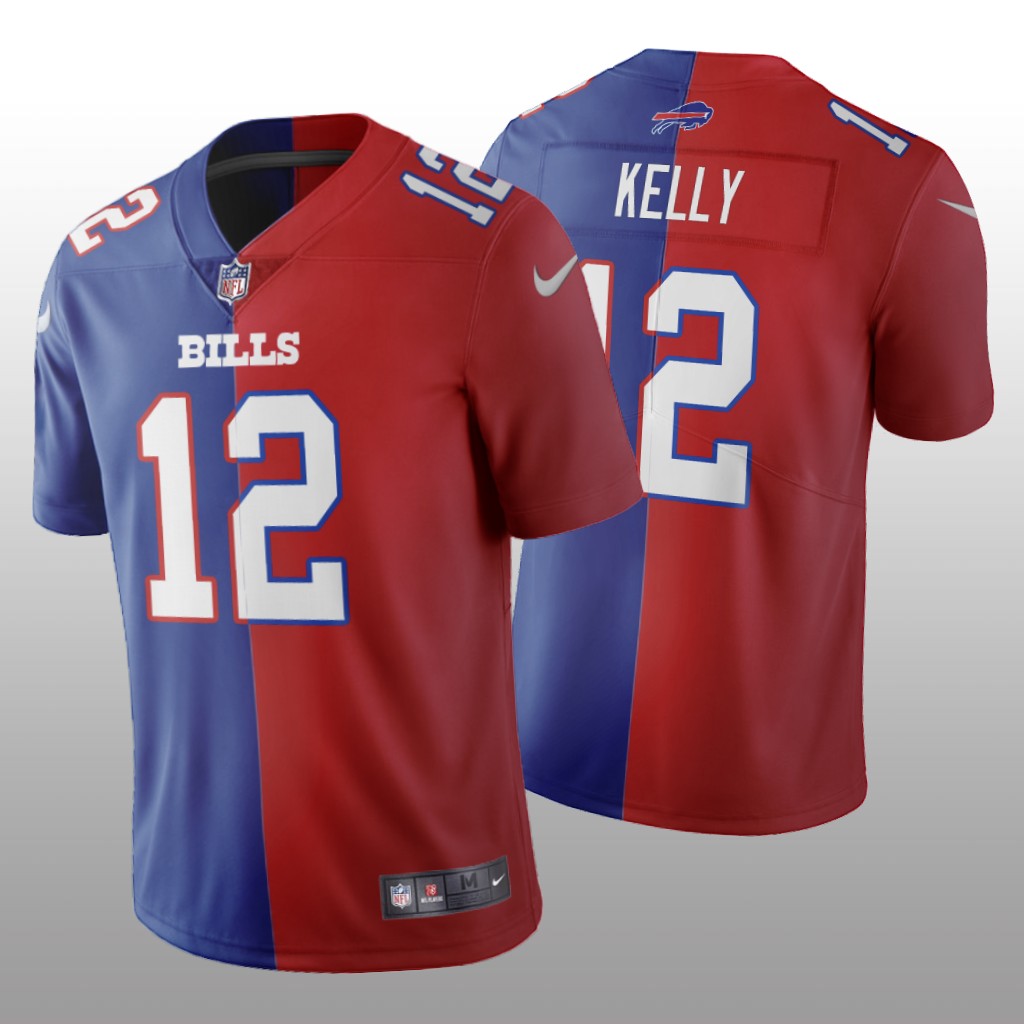 Buffalo Bills Jim Kelly Royal Red Vapor Limited Split Jersey Two Tone - Men's