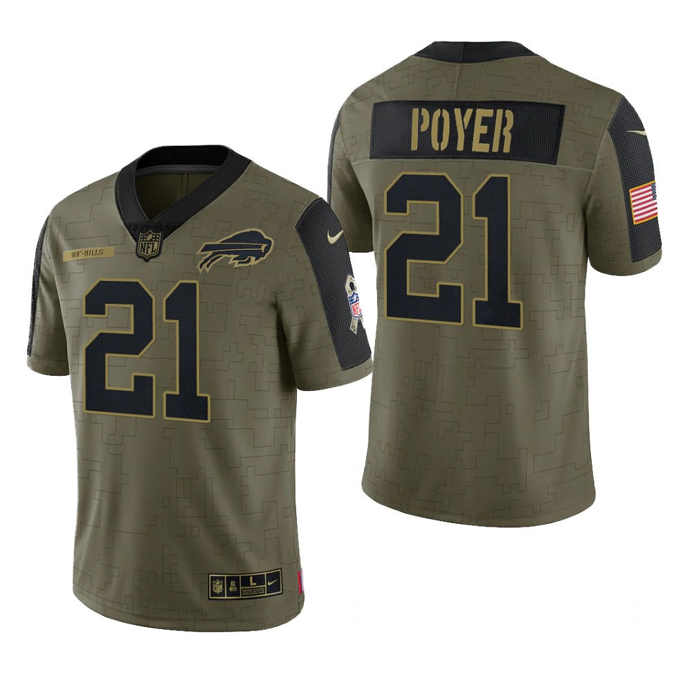 Buffalo Bills Jordan Poyer Olive Limited Jersey 2021 Salute To Service - Men's