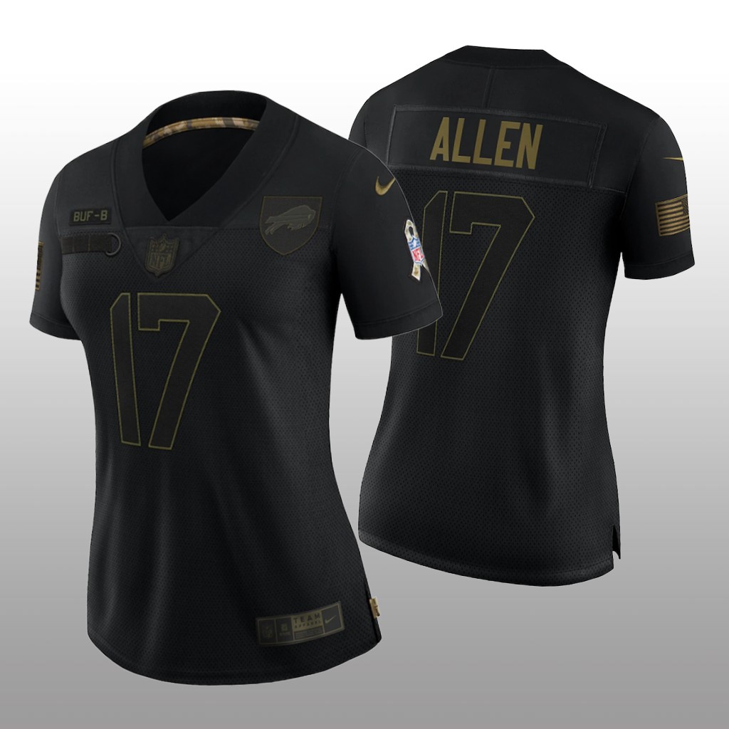 Buffalo Bills Josh Allen Black Limited Jersey 2020 Salute To Service - Women's