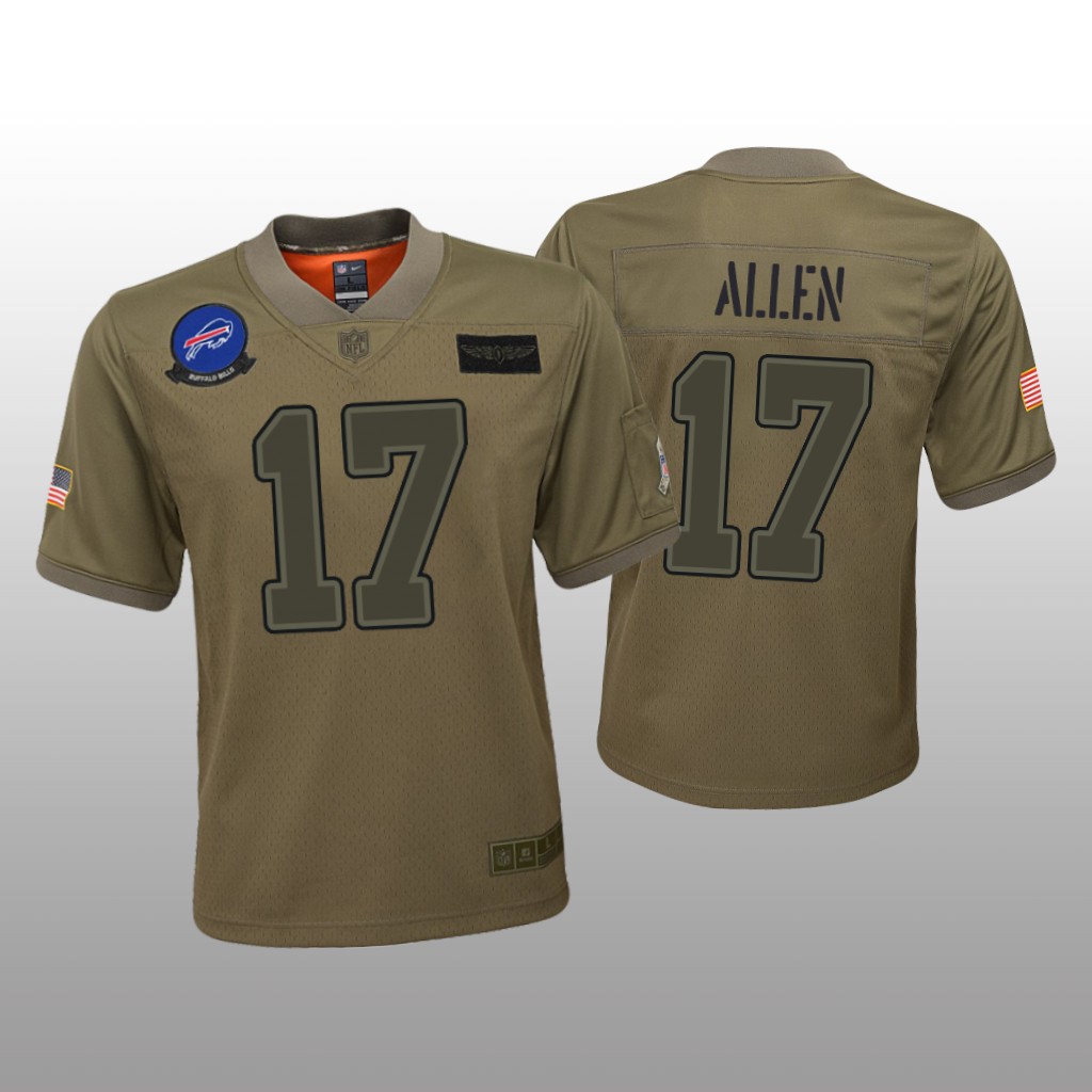 Buffalo Bills Josh Allen Camo Game Jersey 2019 Salute to Service - Youth