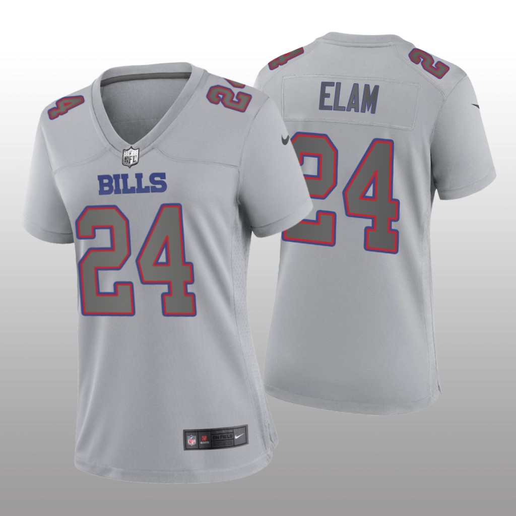 Buffalo Bills Kaiir Elam Gray Jersey Atmosphere Fashion Game - Women's