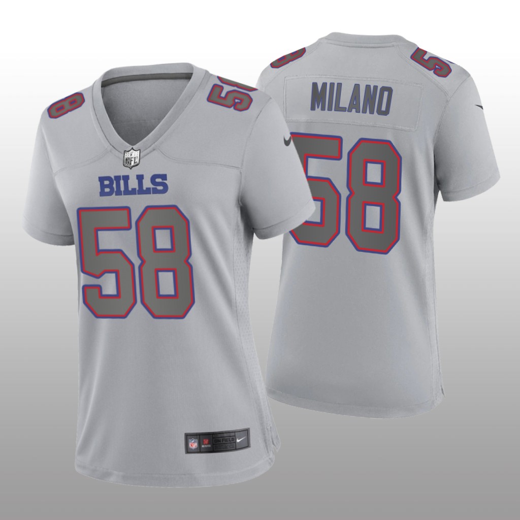 Buffalo Bills Matt Milano Gray Jersey Atmosphere Fashion Game - Women's