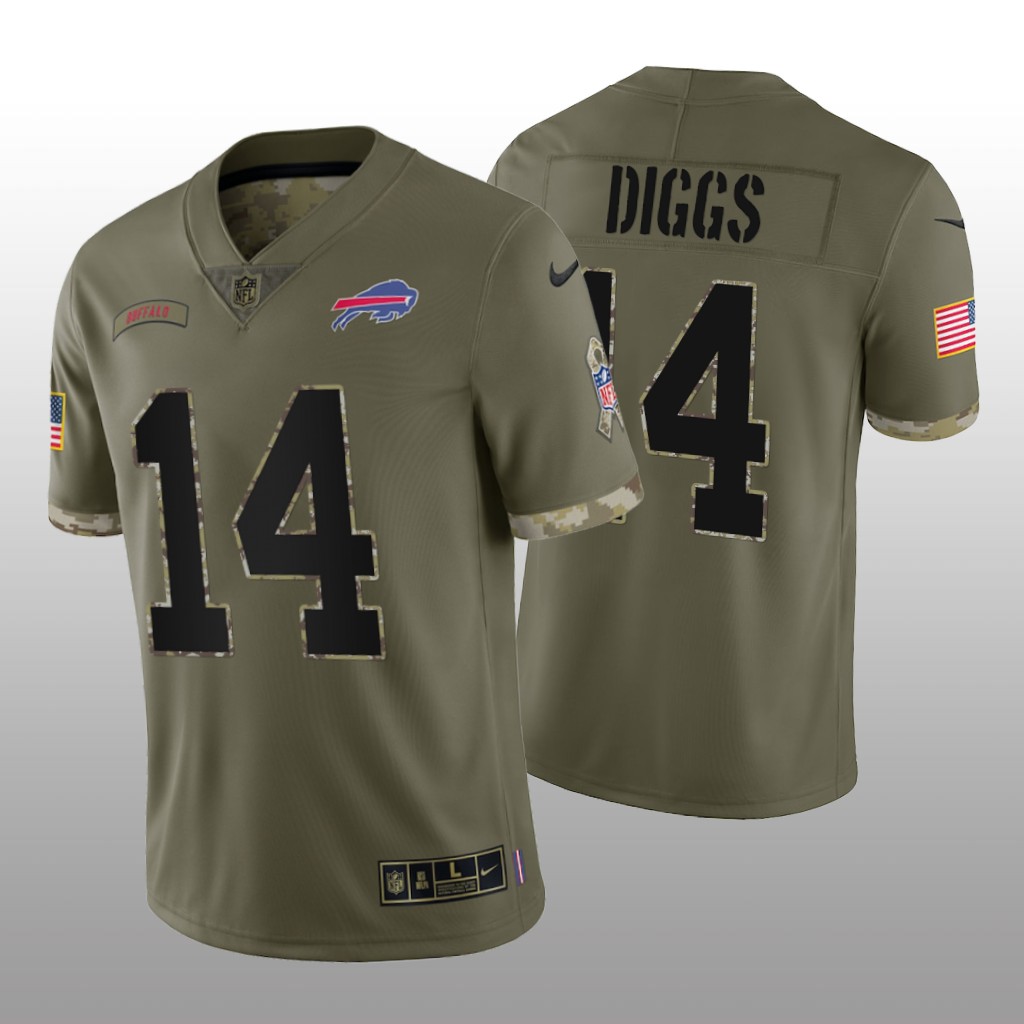 Buffalo Bills Stefon Diggs Olive Jersey 2022 Salute To Service - Men's