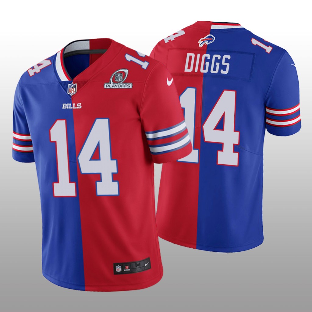 Buffalo Bills Stefon Diggs Royal Red Split 2020 NFL Playoffs - Men's