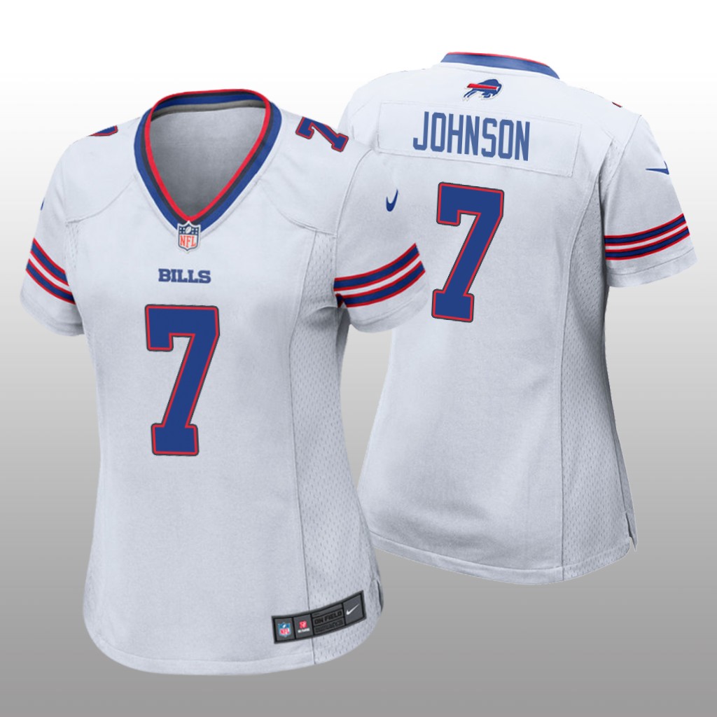 Buffalo Bills Taron Johnson White Jersey Game - Women's