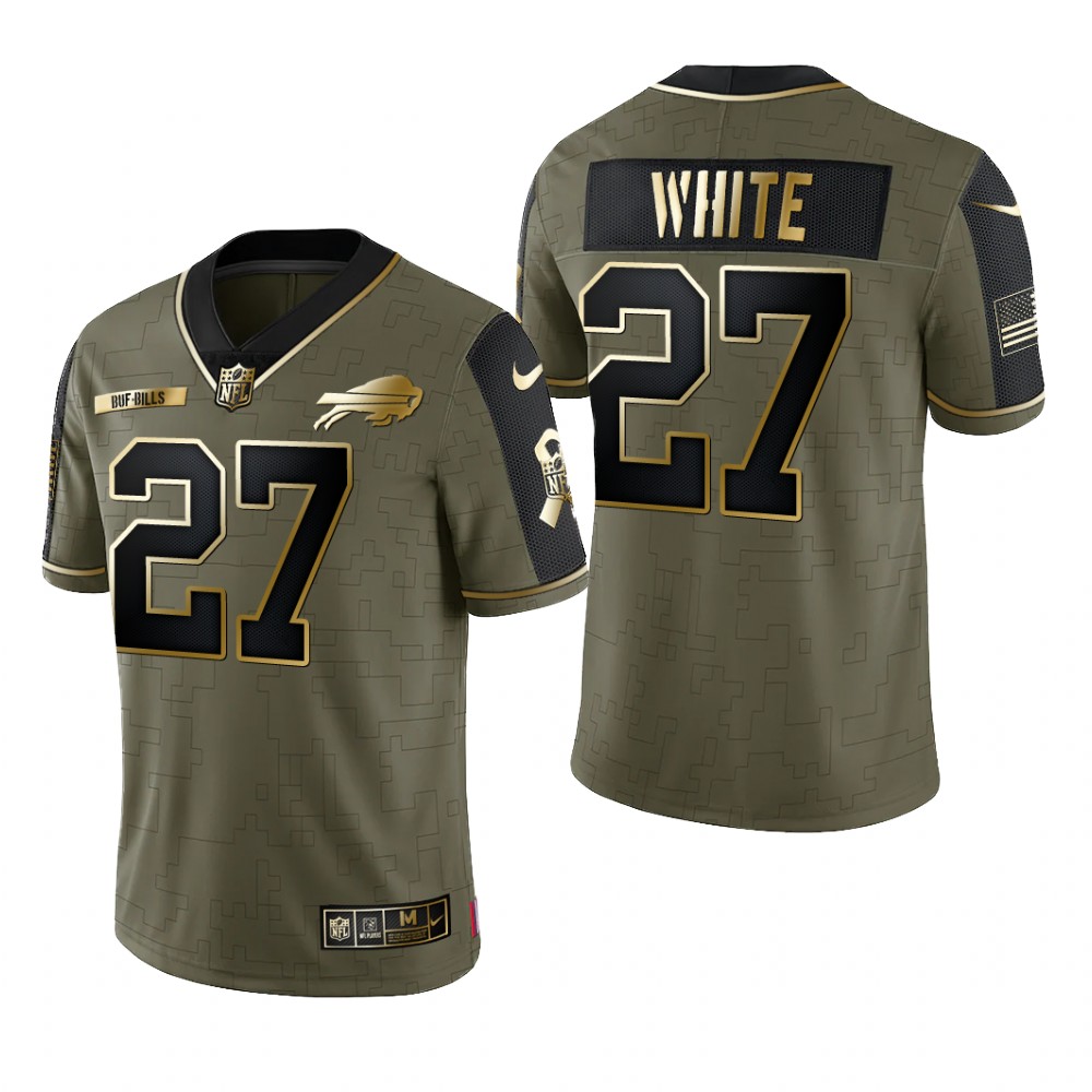 Buffalo Bills Tre'Davious White Olive Gold Limited Jersey 2021 Salute To Service - Men's