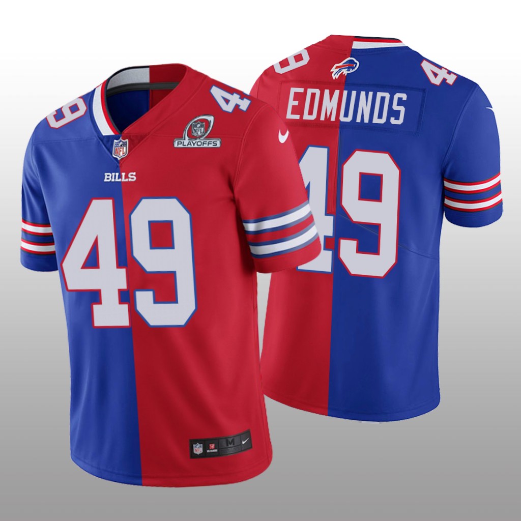 Buffalo Bills Tremaine Edmunds Royal Red Split 2020 NFL Playoffs - Men's