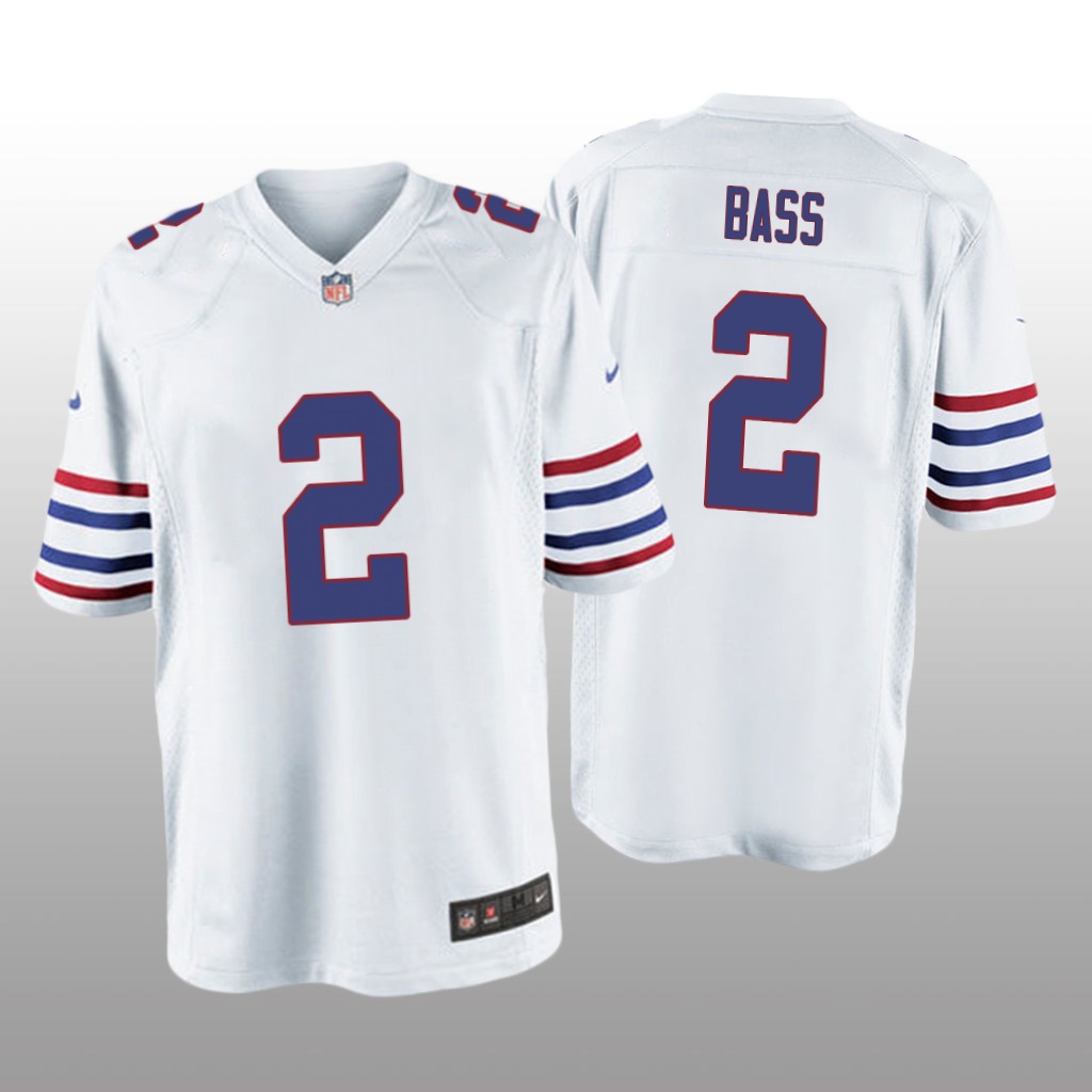 Buffalo Bills Tyler Bass White Jersey Alternate Game - Men's