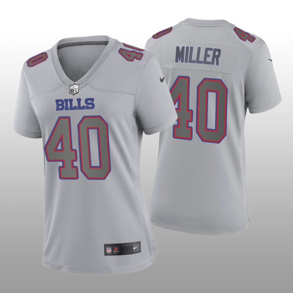 Buffalo Bills Von Miller Gray Jersey Atmosphere Fashion Game - Women's