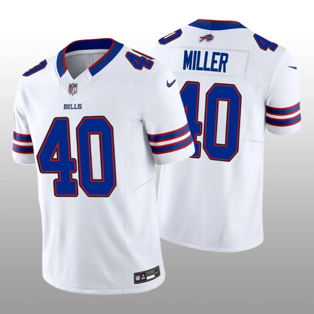 Buffalo Bills Von Miller White Jersey Vapor F.U.S.E. Limited - Men's