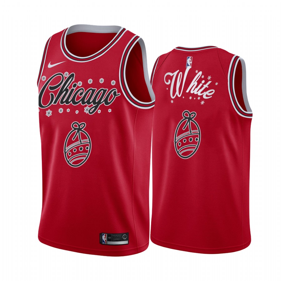 Bulls Coby White 2020 Xmas Jersey Festive Special Edition Red