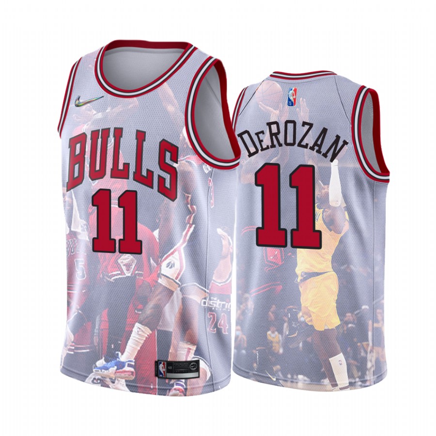 Bulls DeMar DeRozan #11 NBA 1st consecutive Game-winner Spotlight Jersey