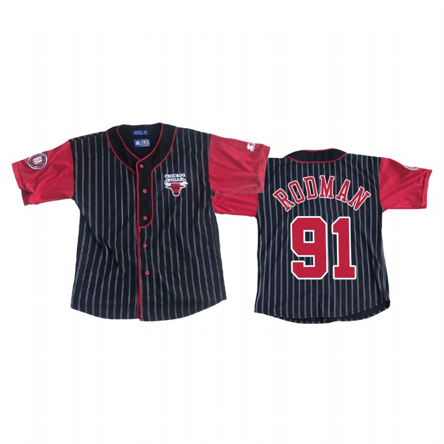 Bulls Dennis Rodman #91 Vintage Pinstripe Jersey