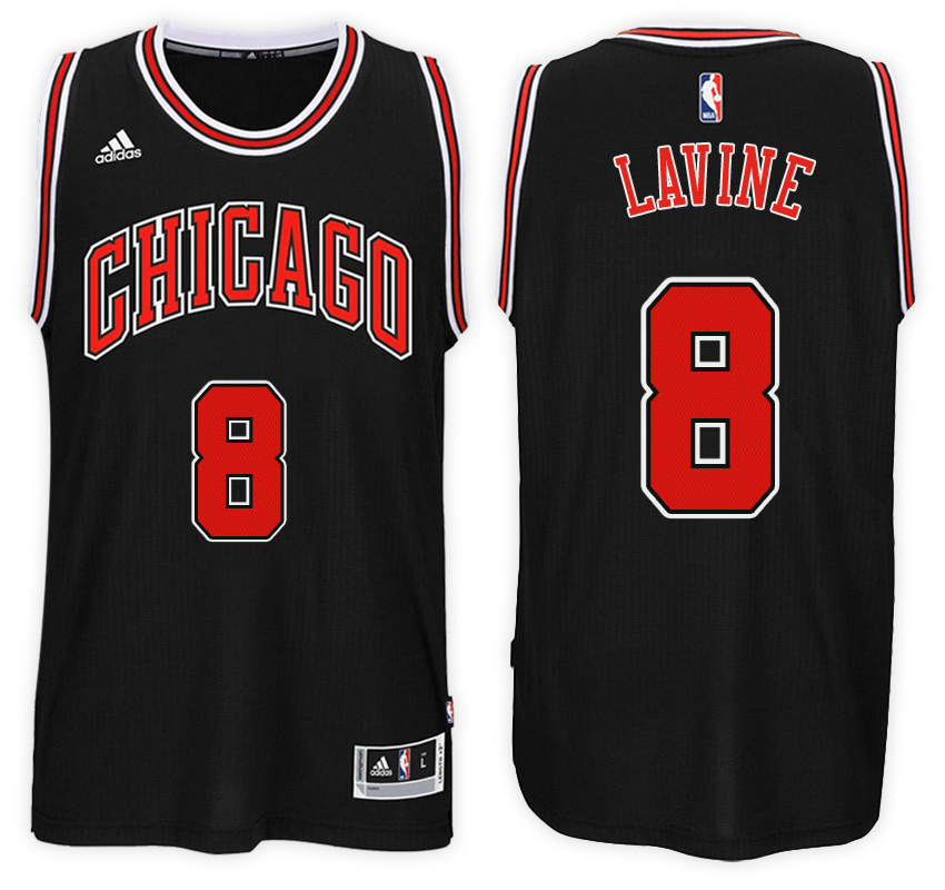 Bulls Male Zach LaVine #8 Black NBA Swingman Road Jersey