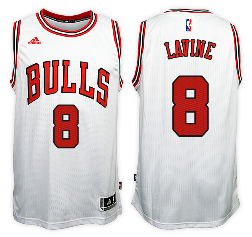 Bulls Male Zach LaVine #8 White NBA Swingman Home Jersey