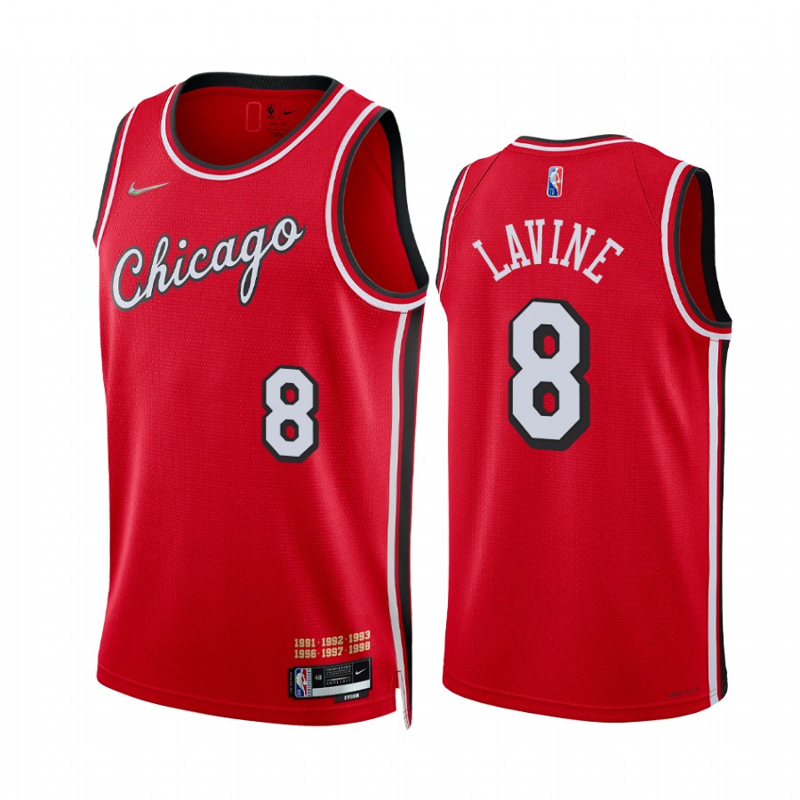 Bulls Zach LaVine City Edition Red 2021-22 Jersey 75th Season Diamond