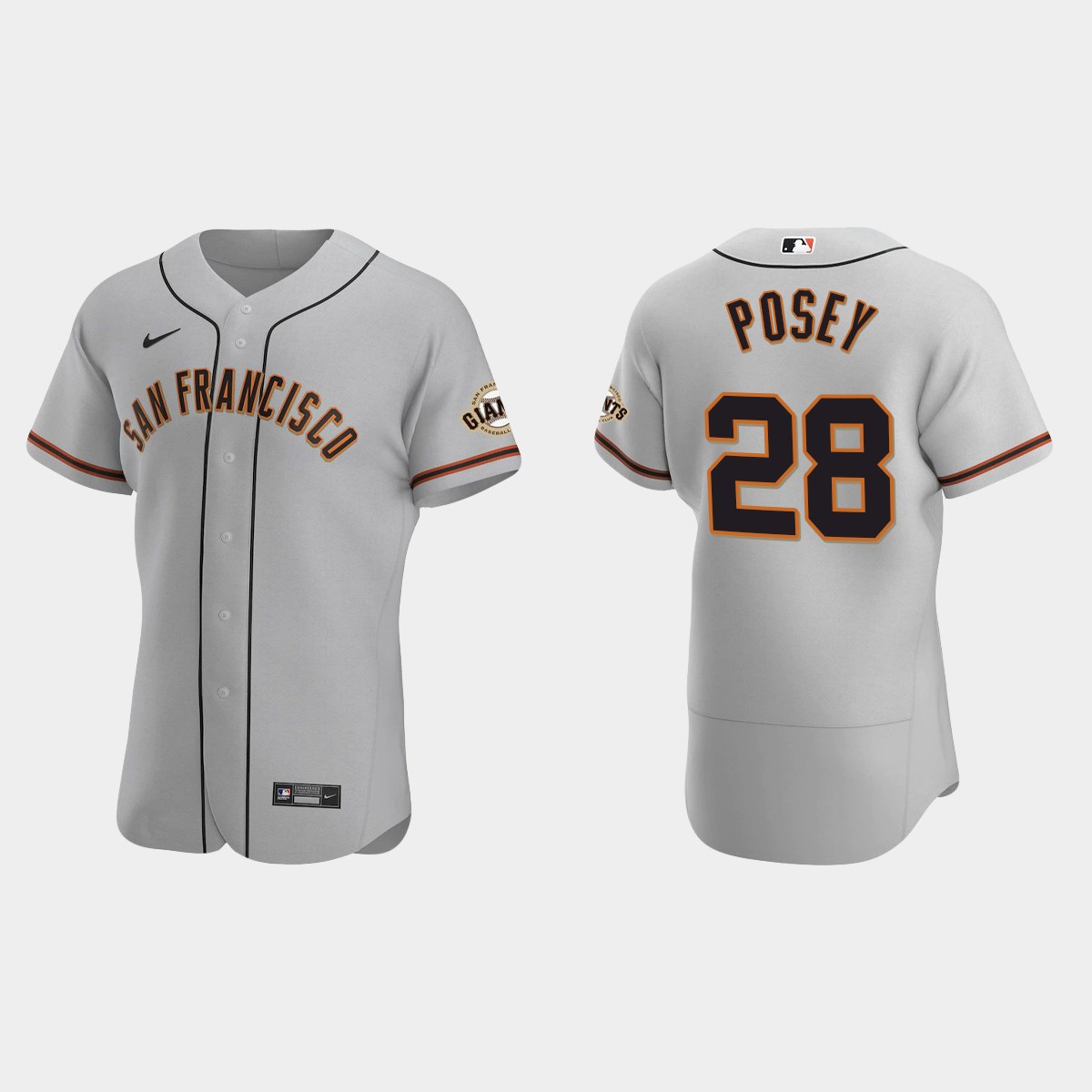 Buster Posey #28 San Francisco Giants Gray 2020 Road Jersey