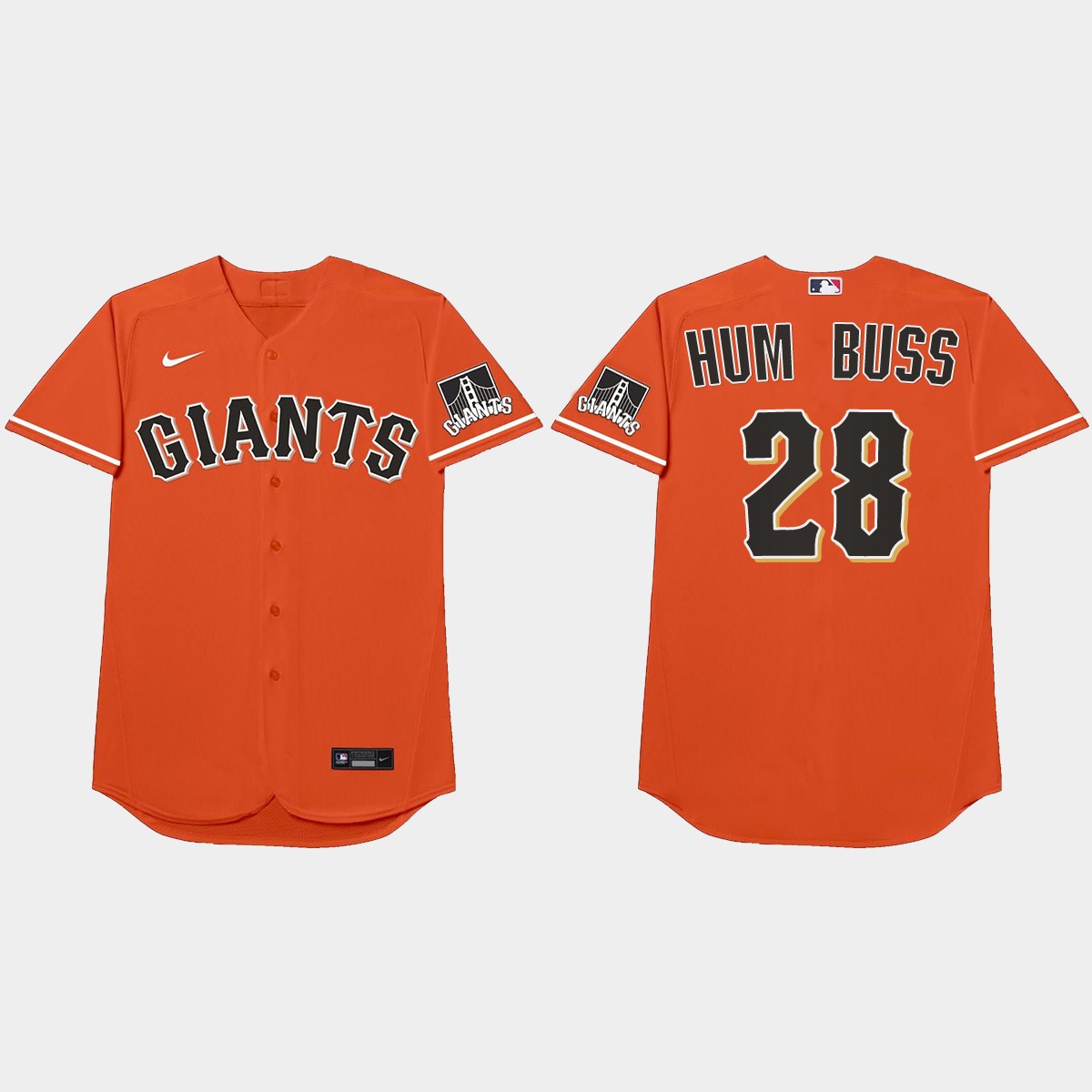 Buster Posey Nickname Giants 2021 Players' Weekend Hum Buss Jersey - Orange