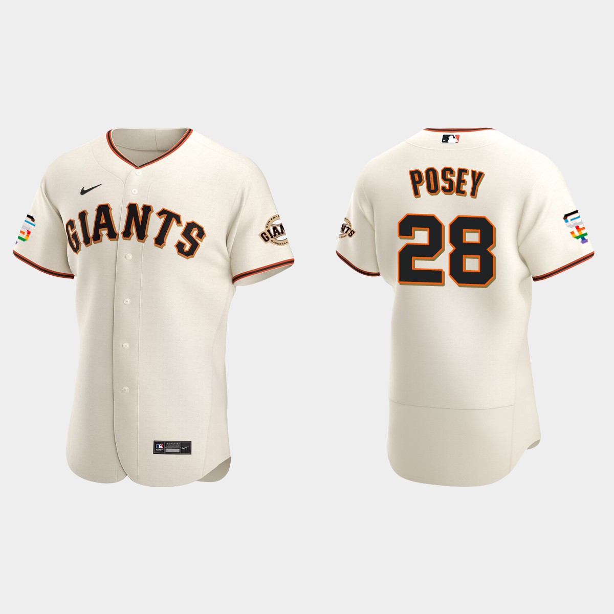 Buster Posey San Francisco Giants 2021 Pride Month Home Jersey - Cream