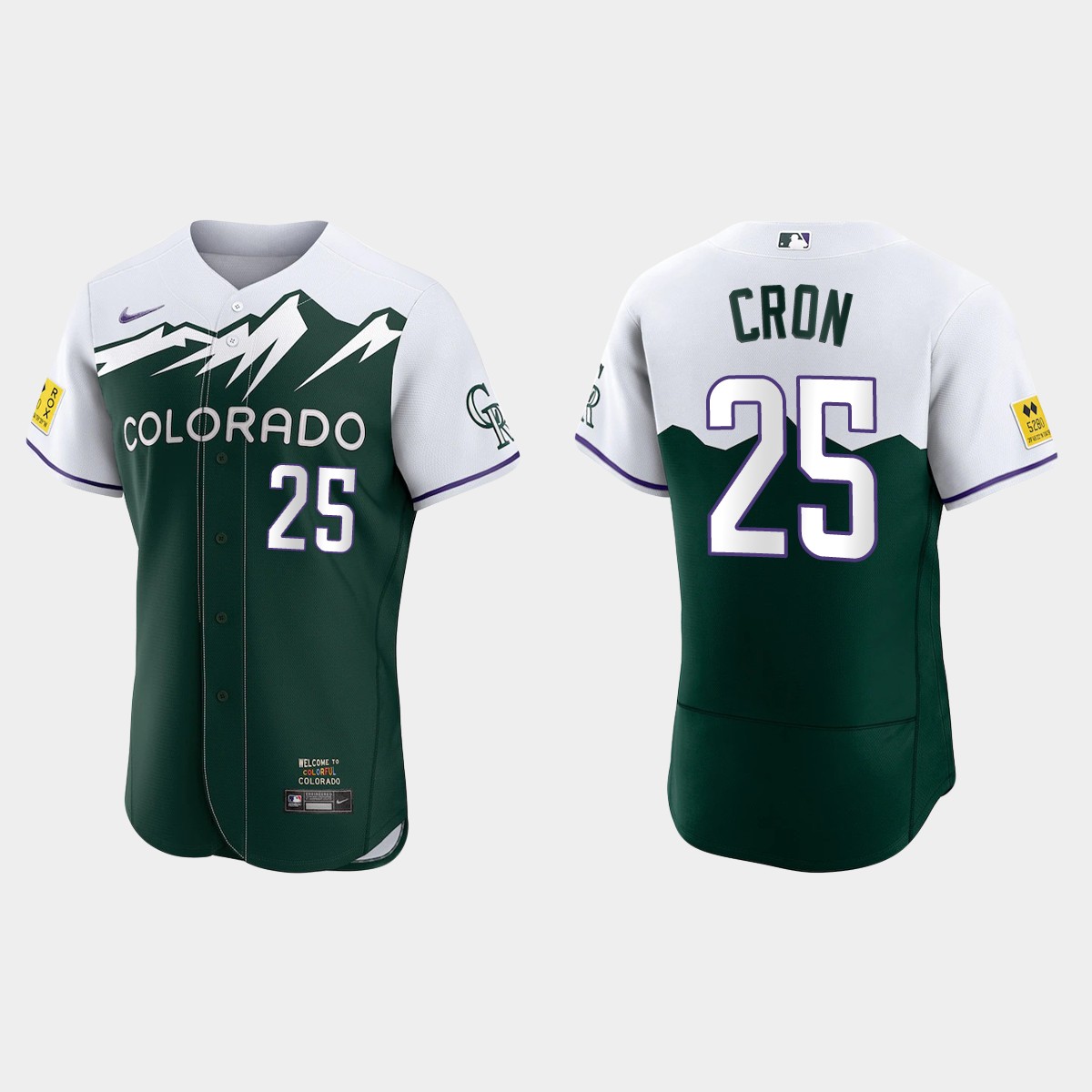 C.J. Cron Colorado Rockies 2022 City Connect Jersey - Green