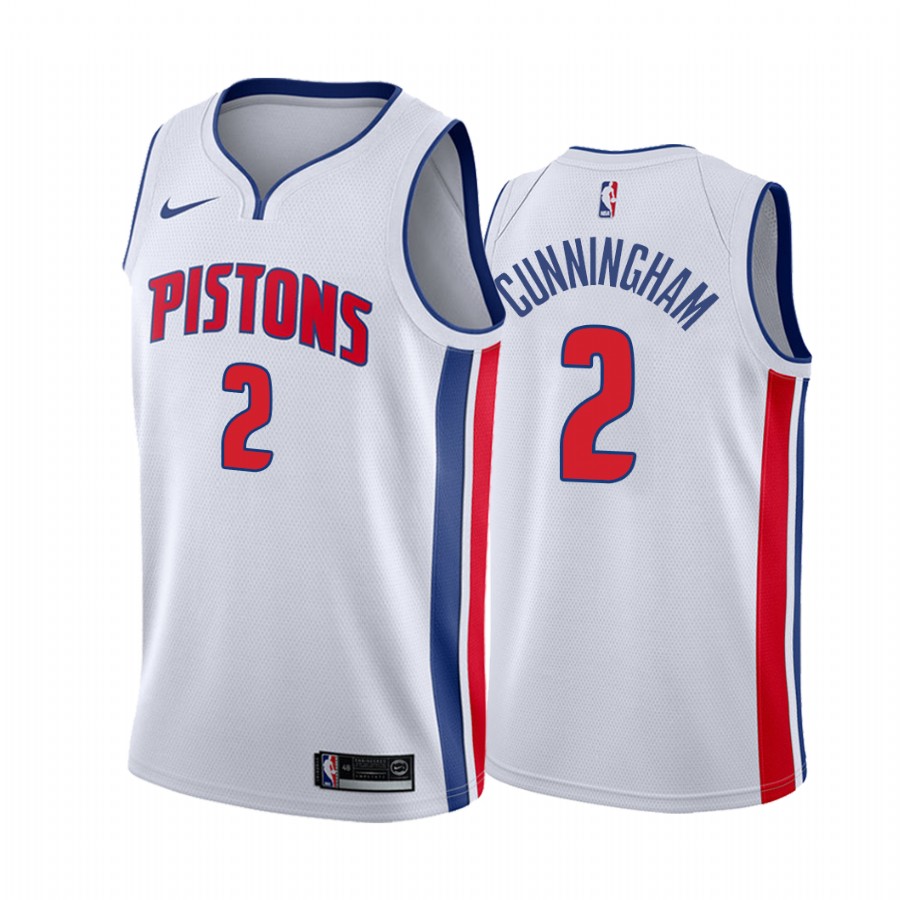 Cade Cunningham 2021 NBA Draft First Pick Detroit Pistons Jersey White Association Edition