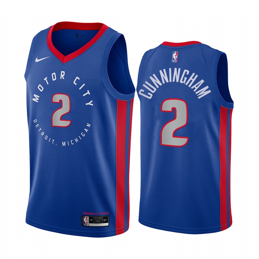 Cade Cunningham 2021 NBA Draft No.1 Detroit Pistons Jersey Blue City Edition