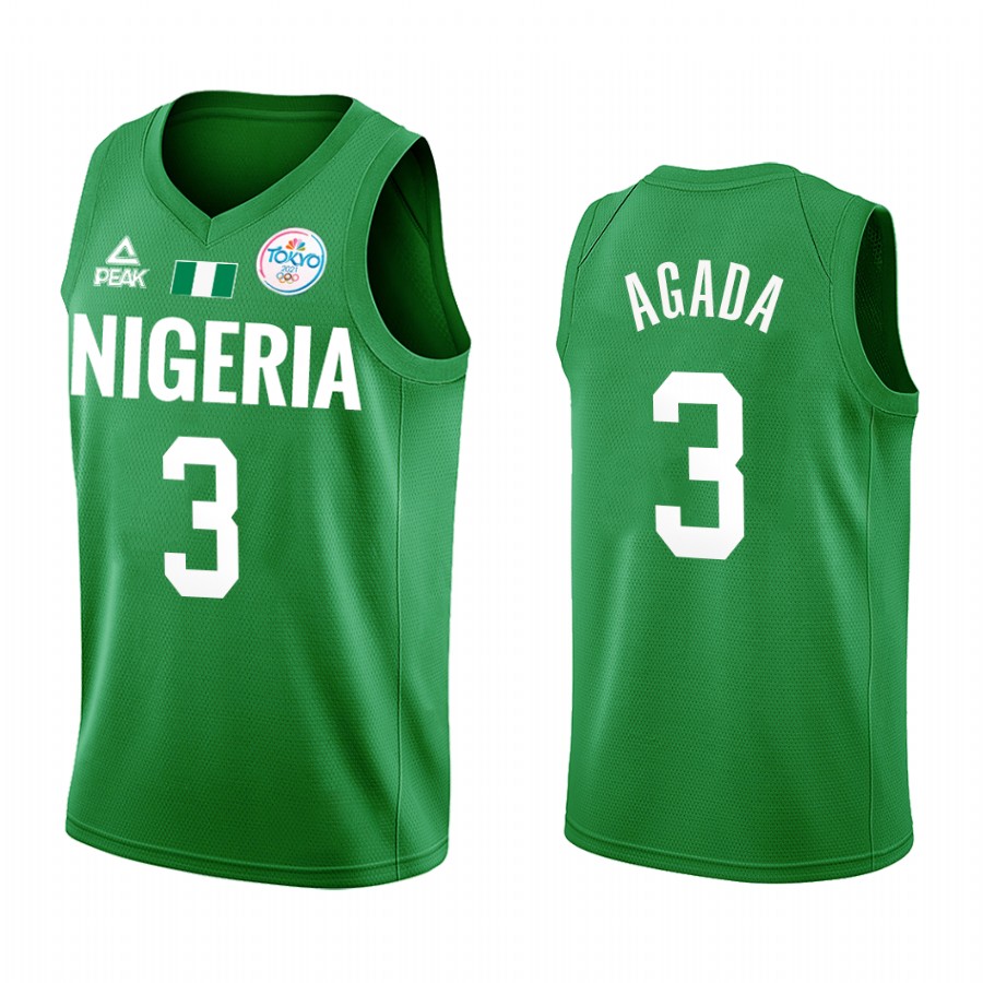 Caleb Agada Nigeria  #3 Green 2021 Tokyo Olymipcs Limited Jersey